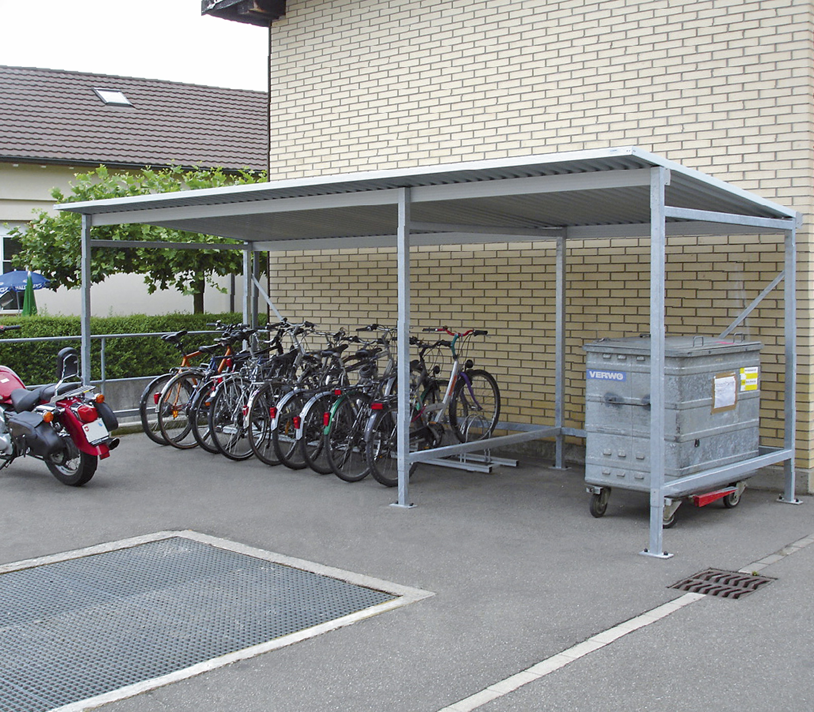 Containerüberdachung Ecobox mit Plexiglas oder Trapezblech